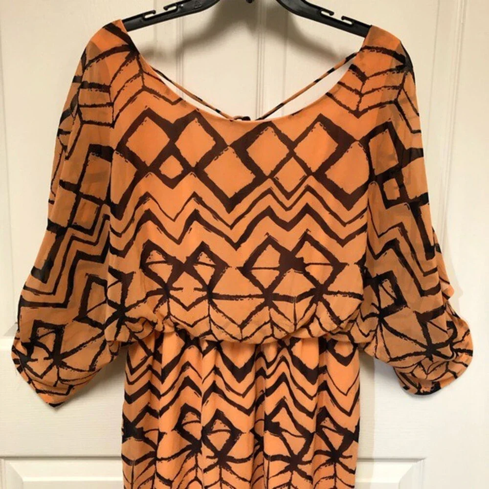 Hello Miss Chiffon Chevron See-Through Dress